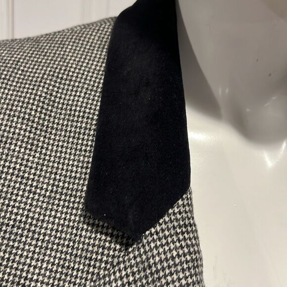 H.W.LTD wool black & white check one button vintage blazer size 14 - Picture 5 of 9